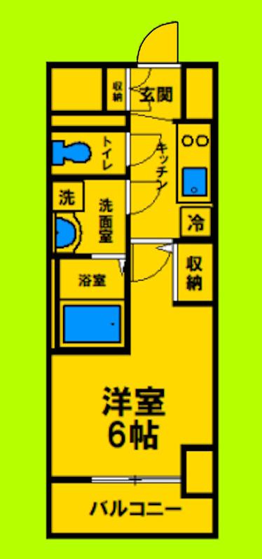 エスリード大阪セレスティア(1K/2階)の間取り写真
