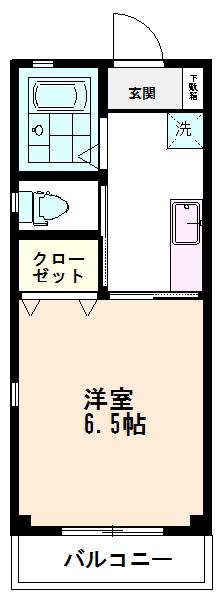 ウィング・コート(1K/1階)の間取り写真