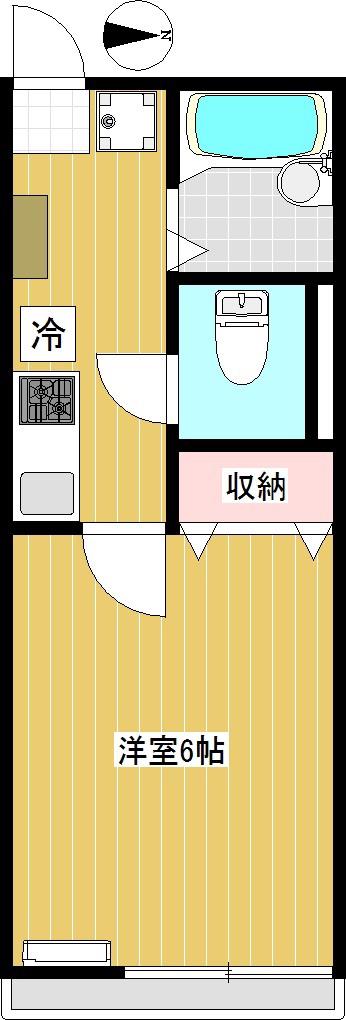 シティハイムむらさき(1K/1階)の間取り写真