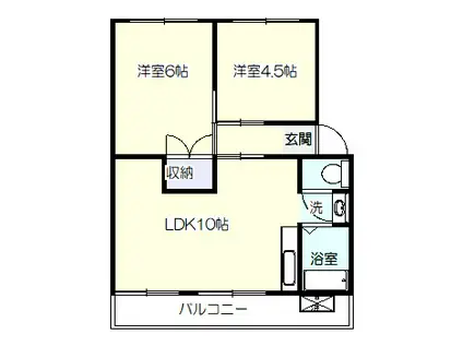 鈴木マンションB(2LDK/2階)の間取り写真