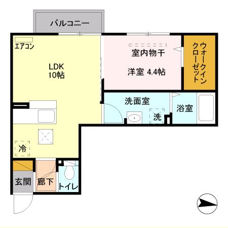 セイチ上近江 C106(1LDK/1階)の間取り写真