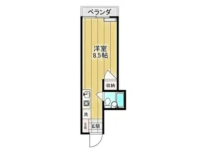 ロイヤルパレス西亀有(ワンルーム/2階)の間取り写真