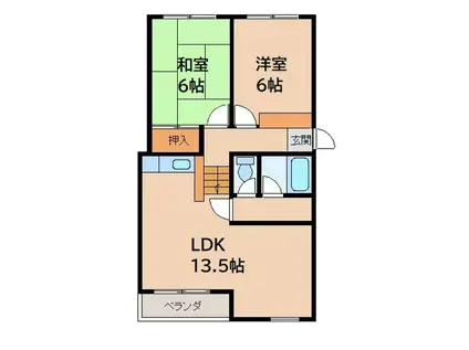 KアパルトマンII(2LDK/1階)の間取り写真