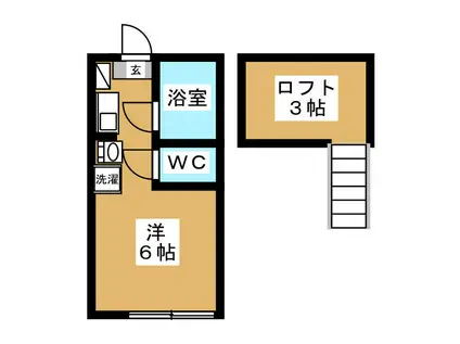 アップルハウス金沢八景(ワンルーム/1階)の間取り写真