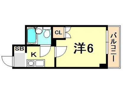 ローズコーポ阪神尼崎(1K/10階)の間取り写真