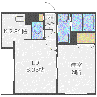 メルクリウス(1LDK/3階)の間取り写真