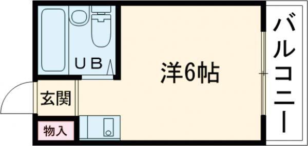 スカイコート(ワンルーム/3階)の間取り写真