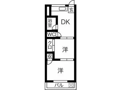 コーポハヤシ(2DK/3階)の間取り写真
