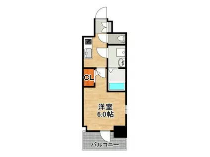 エスリード大阪リエート(1K/2階)の間取り写真