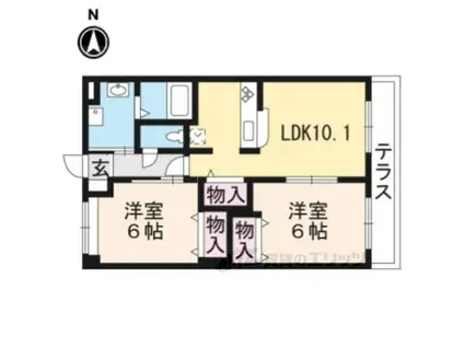アムール菱田(2LDK/1階)の間取り写真
