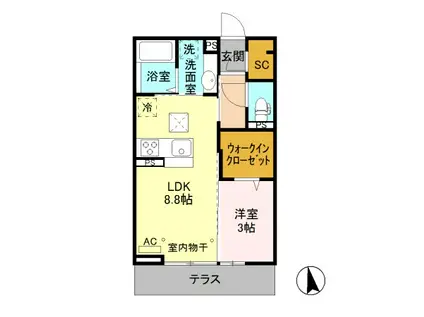 D-ROOM宮田(1LDK/1階)の間取り写真