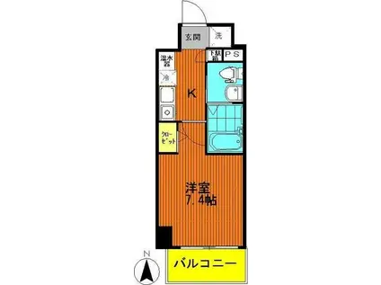 アクシーズタワー浦和岸町II(1K/6階)の間取り写真