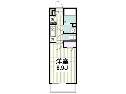 リブリ・片瀬 湘南(1K/2階)の間取り写真