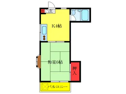 コトミハウス(1K/3階)の間取り写真