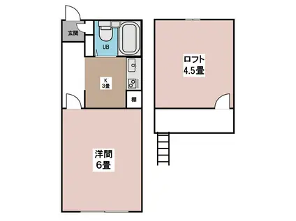 サンパレス堤下(1K/2階)の間取り写真