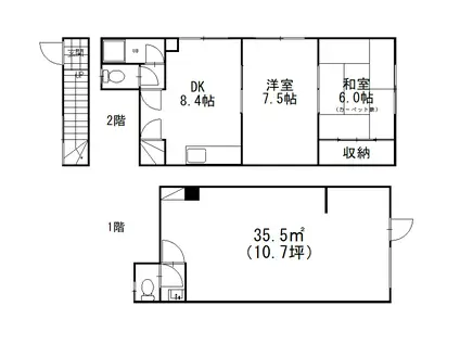 AK愛国(2DK/1階)の間取り写真