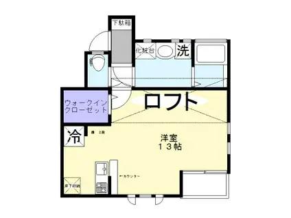 メゾンドブラン(ワンルーム/2階)の間取り写真