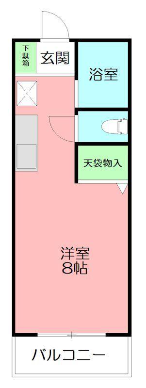 コーポセキ(1K/2階)の間取り写真