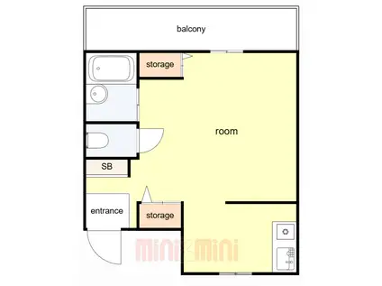 石町ハイツ(ワンルーム/1階)の間取り写真