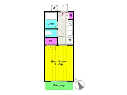 ハイツ梨花(1K/1階)の間取り写真