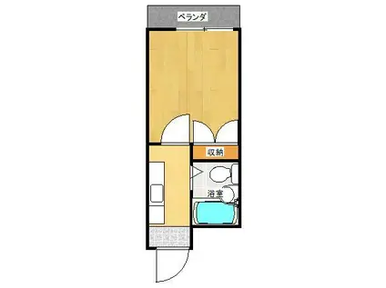 コーポ渕上(1K/2階)の間取り写真