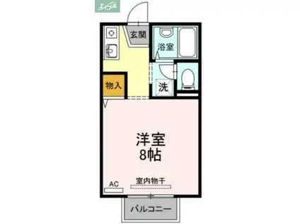 レジデンス高柳A棟(ワンルーム/2階)の間取り写真