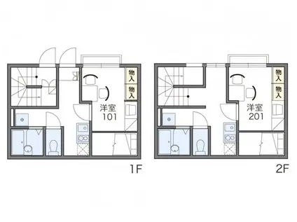 レオパレスサンセール(1K/1階)の間取り写真