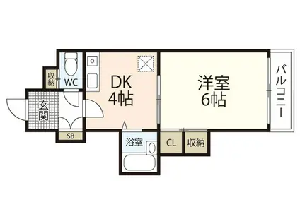 アネックス十日市(1DK/4階)の間取り写真