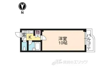 WOOD WORD布屋町(1K/2階)の間取り写真