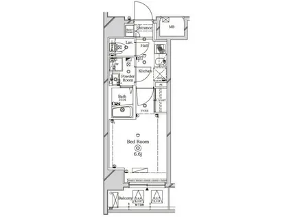 ラフィスタ川崎Ⅱ(1K/2階)の間取り写真