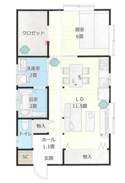 望月ビル(1SLDK/2階)の間取り写真