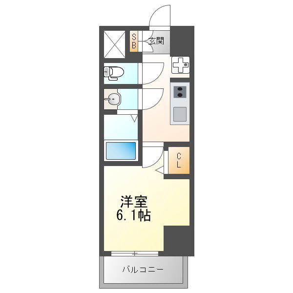 プレサンス塚本アクミリオン(1K/2階)の間取り写真