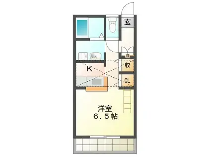 ウイングコートボヌール(ワンルーム/1階)の間取り写真