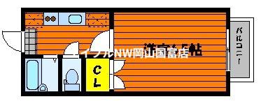 コーポパロス(1K/2階)の間取り写真