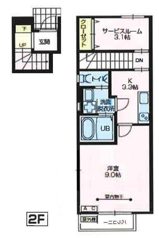FIRST花巻(1SK/2階)の間取り写真