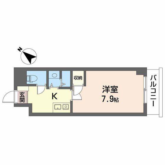 グランドール宮の町(1K/3階)の間取り写真