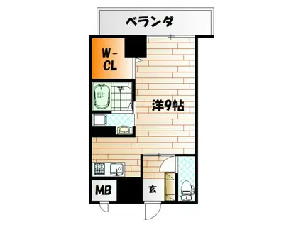 ル・シエル(1K/2階)の間取り写真