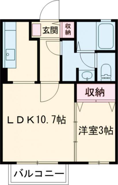 モナリエ見和(1DK/1階)の間取り写真