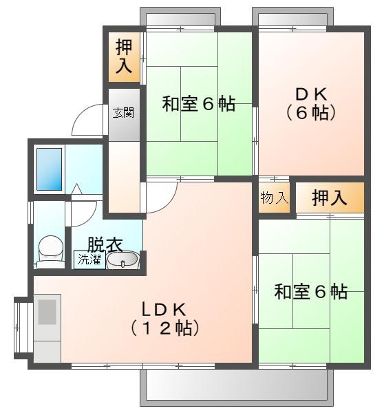 ハイツ昴(3LDK/1階)の間取り写真