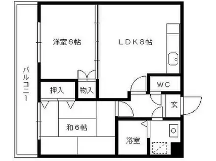 レジデンス亜依II(2LDK/2階)の間取り写真