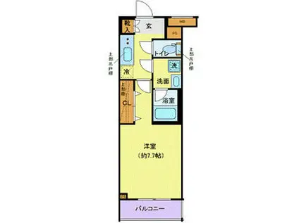 クレヴィスタ三軒茶屋(1K/1階)の間取り写真