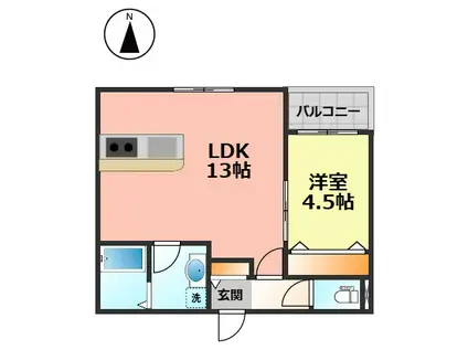 クラージュ浄心(1LDK/1階)の間取り写真