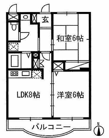 パーク メゾン(2LDK/2階)の間取り写真