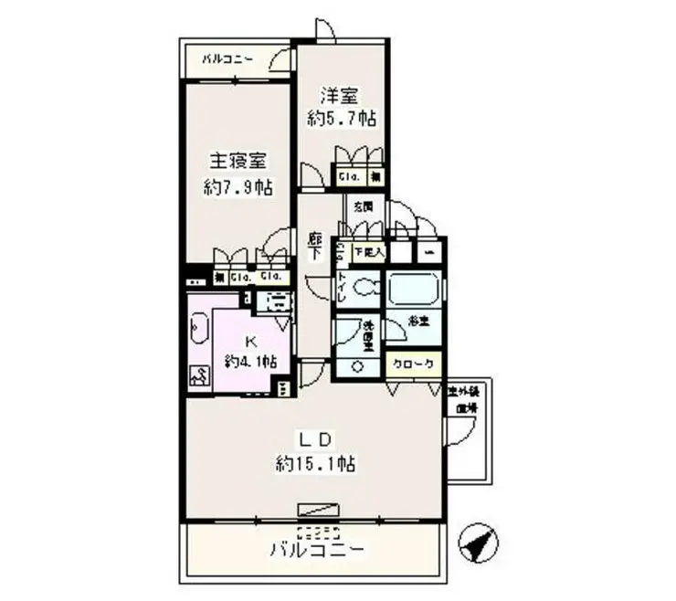 フラッツ浦和 2階階 間取り
