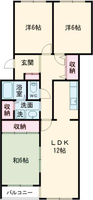 シャルム深堀(3LDK/2階)の間取り写真