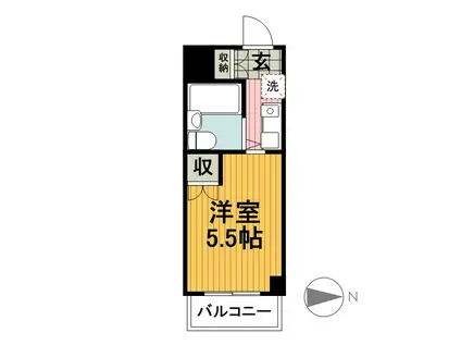 ガーデン東白楽(1K/3階)の間取り写真