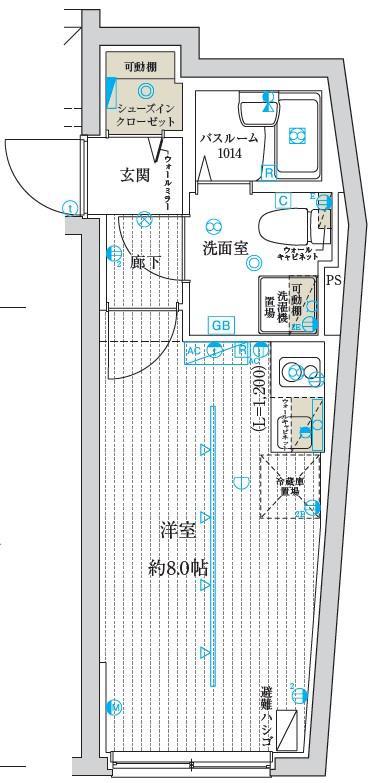 INNOTATE渋谷(ワンルーム/2階)の間取り写真