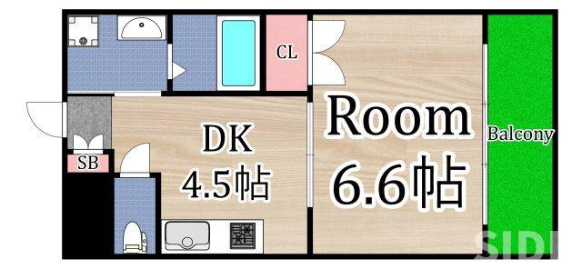 ヒットメゾン大智(1DK/1階)の間取り写真