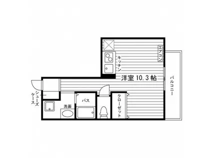 カサレリア4(ワンルーム/2階)の間取り写真