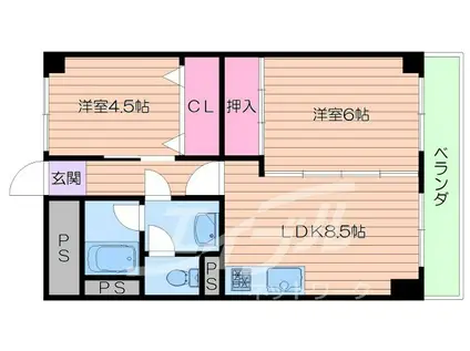 コアロード桃山台(2LDK/5階)の間取り写真